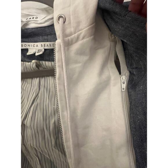 Veronica Beard Chambray Dickey Jacket Sz 8 & Hoodie Insert OS Removable Academia - Picture 6 of 9